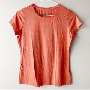 5 FOR $25 | Lands' End Fitted Tee T-Shirt Coral Orange Extra Small XS